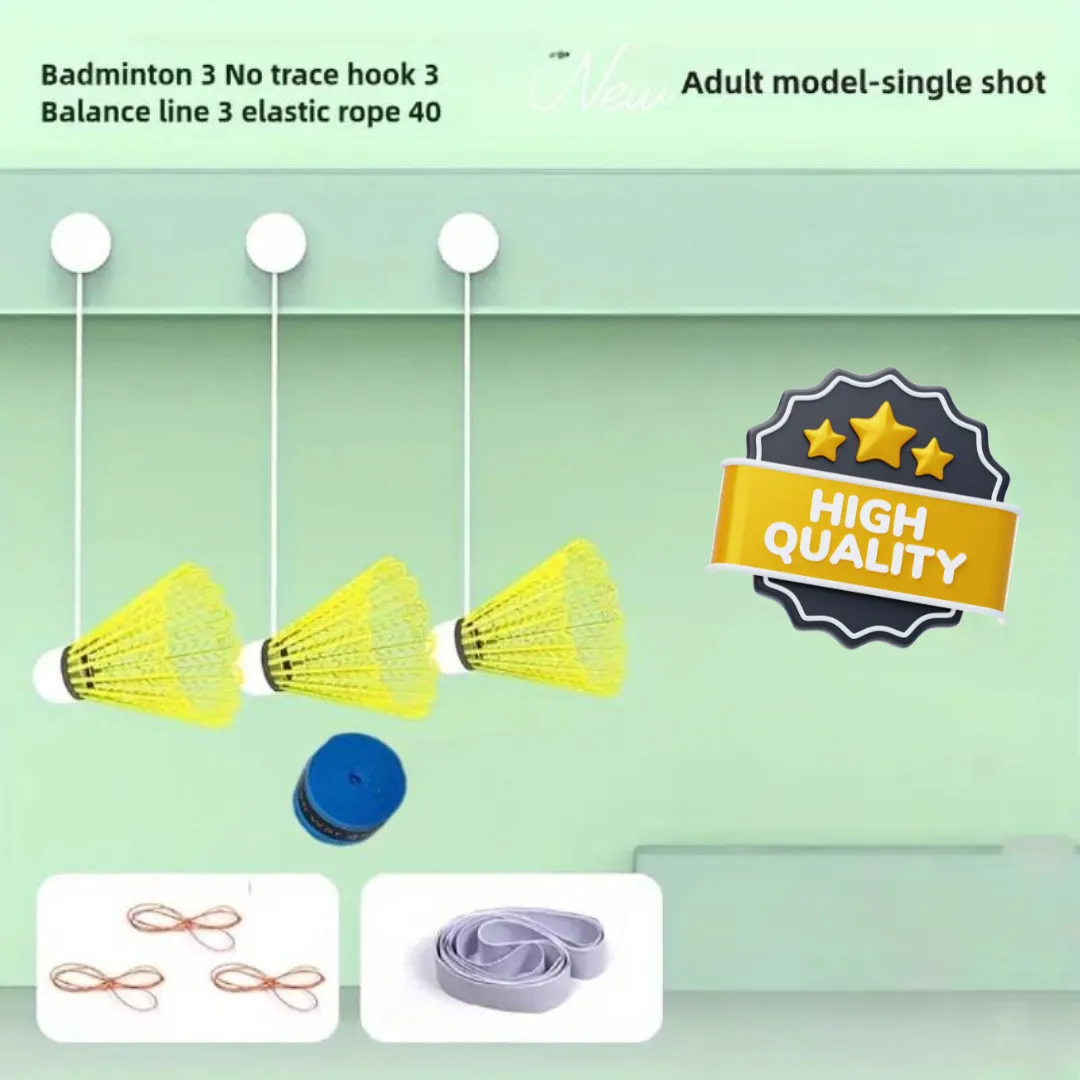 (3 Shuttle Cock Set) Single Person Badminton Trainer Set - Image 3